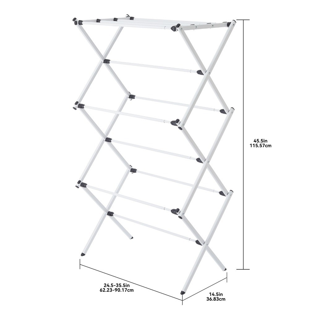Mainstays Expandable Steel Laundry Clothes Drying Rack, White