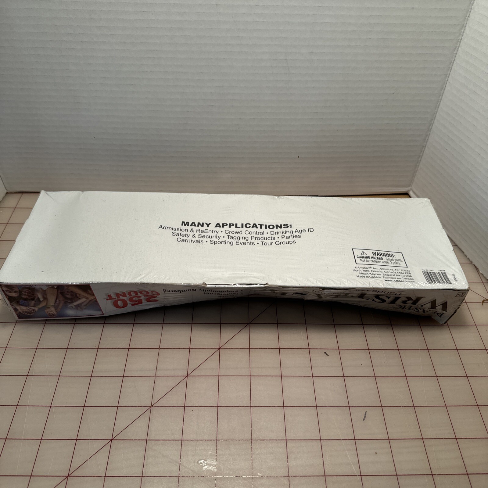 Plastic Wristbands 250 ct White, Secure, Waterproof and Sequentially Numbered