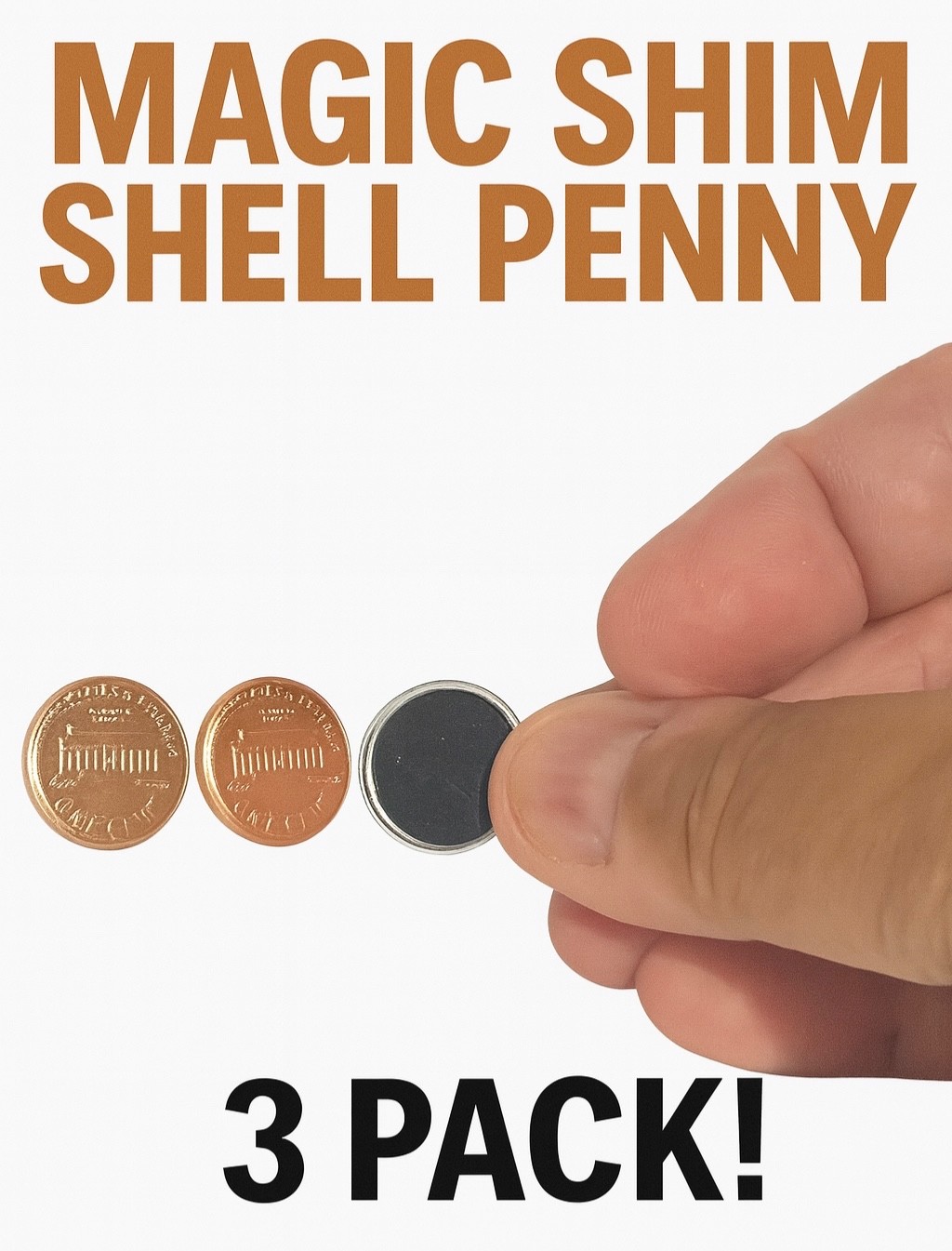 3 STEEL SHIM SHELL US PENNY TAIL Dime Magic Trick Hollow Coin Magnetic Vanish