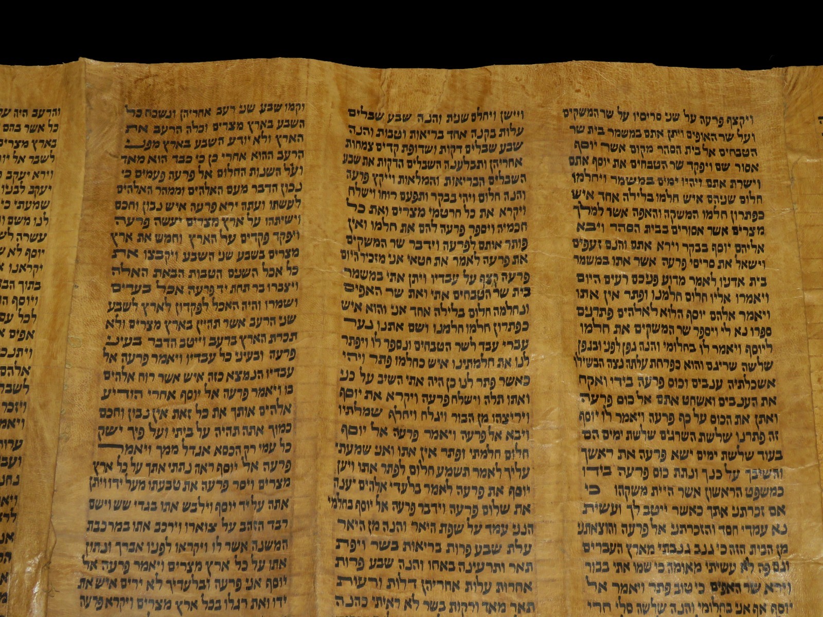 TORAH SCROLL BIBLE VELLUM MANUSCRIPT 300 YRS OLD YEMEN COMPLETE Book of Genesis