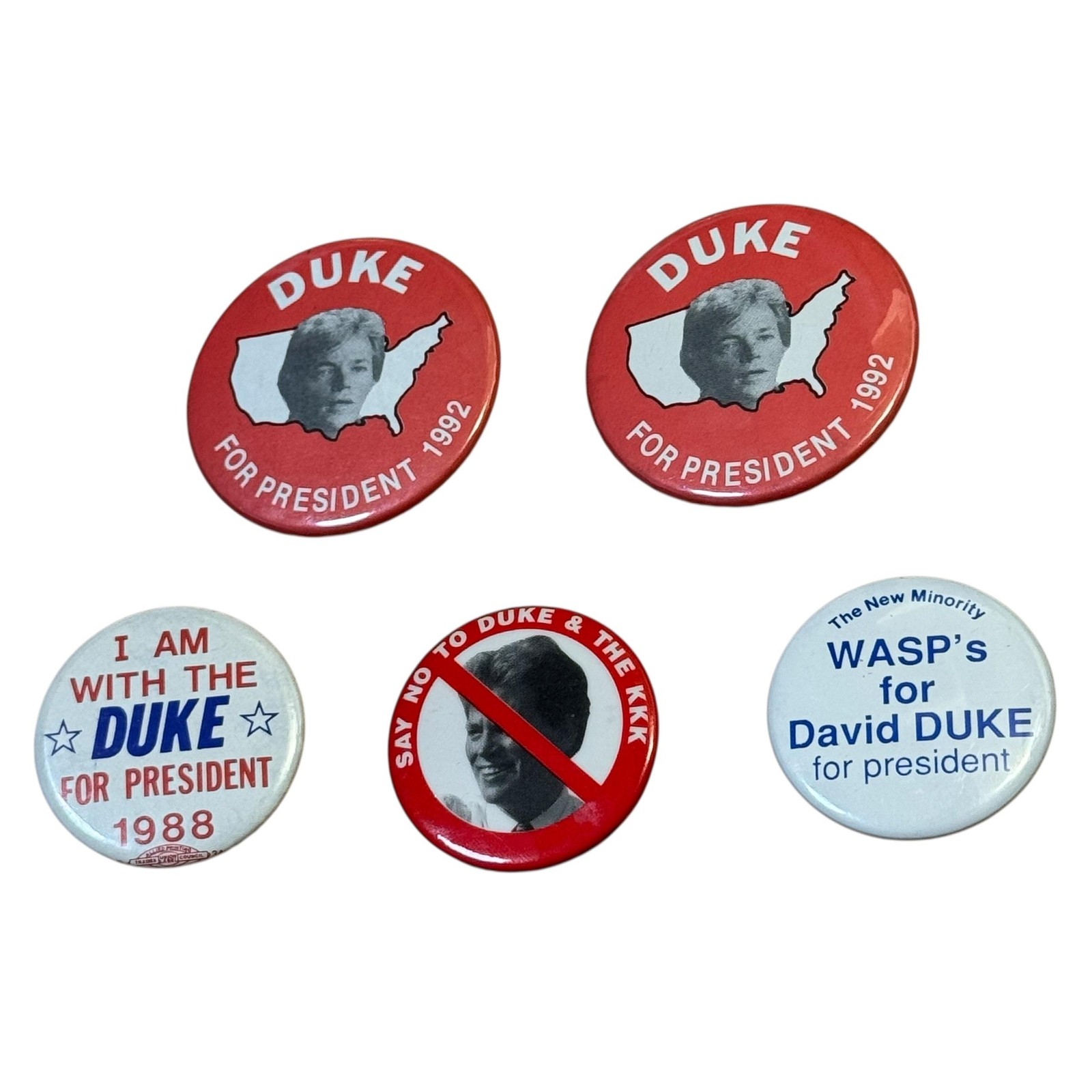 Vintage David Duke Pro Anti Campaign Pinback Buttons Lot 13 1988 92 Political