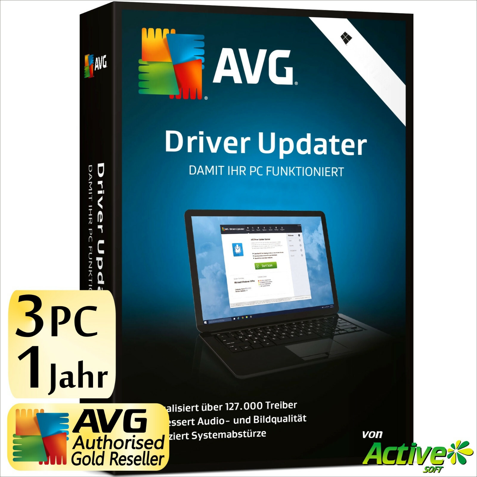 AVG Driver Updater 2026 3 PC 1 Year | FULL VERSION/Upgrade | NEW DE-License