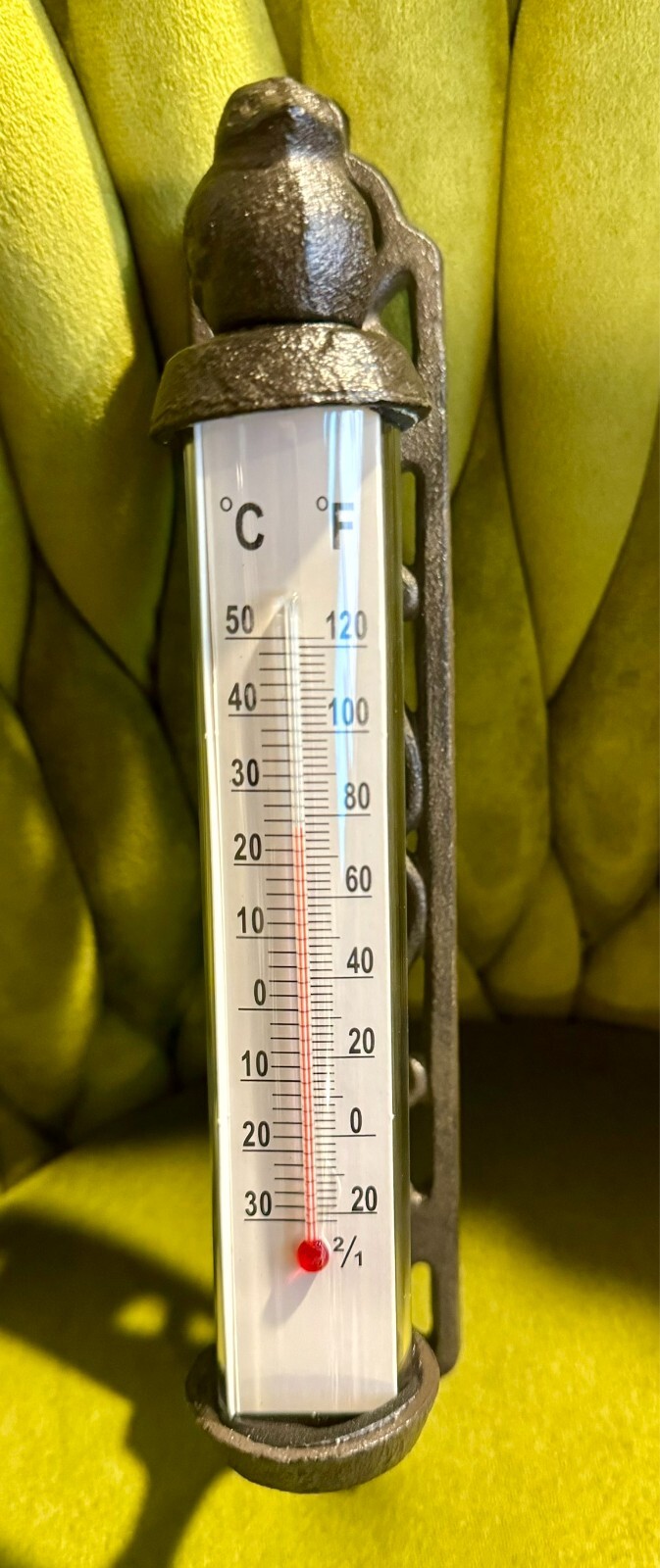 Metal Cast Iron Thermometer Bird Wall Indoor Outdoor Farmhouse Garden Decor NEW