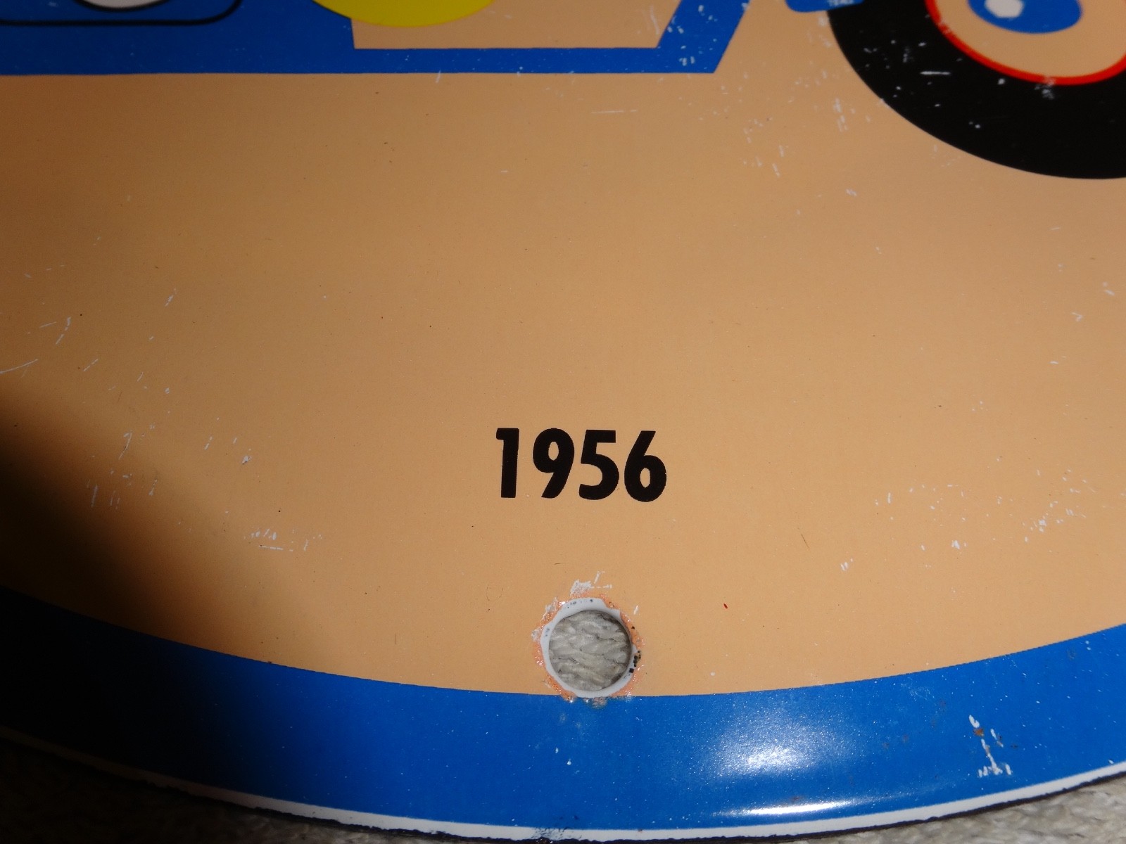 VINTAGE 56 REDDY KILOWATT ELECTRIC SCOOTER 11 3/4" PORCELAIN METAL GASOLINE SIGN