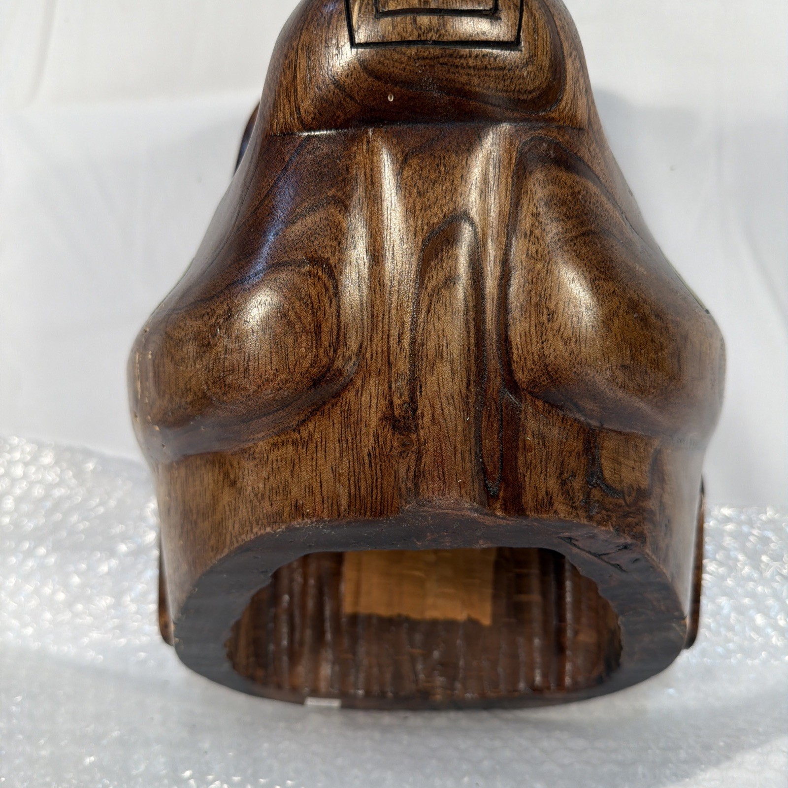 Vintage MCM Mayan Handcarved Wood Jaguar Panther Head Folk Art Rare