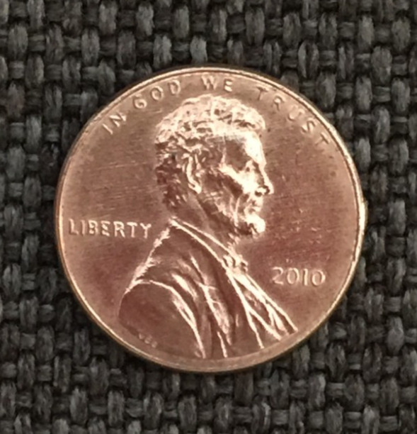 2010 P Lincoln penny, very nice, actual coin in picture, free shipping.