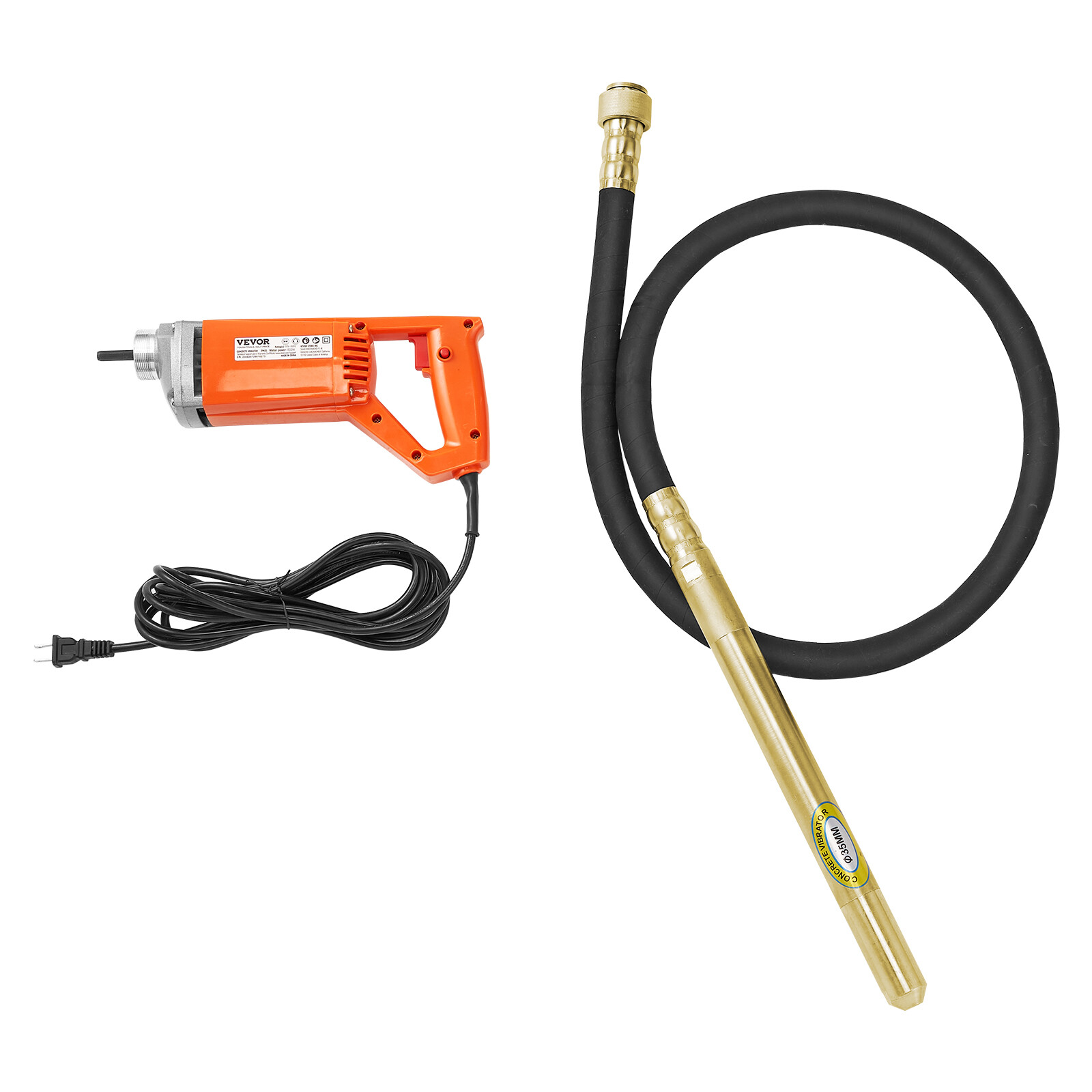 VEVOR Handheld Electric Concrete Vibrator 800W 6.6 feet Shaft Air Bubble Remover