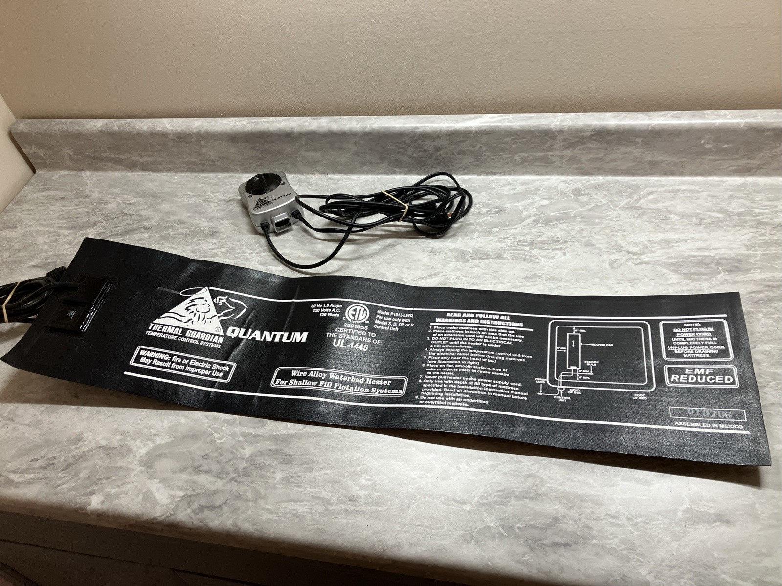 Thermal Guardian Hardside Waterbed Heater Quantum P1013 LWQ & Control Unit