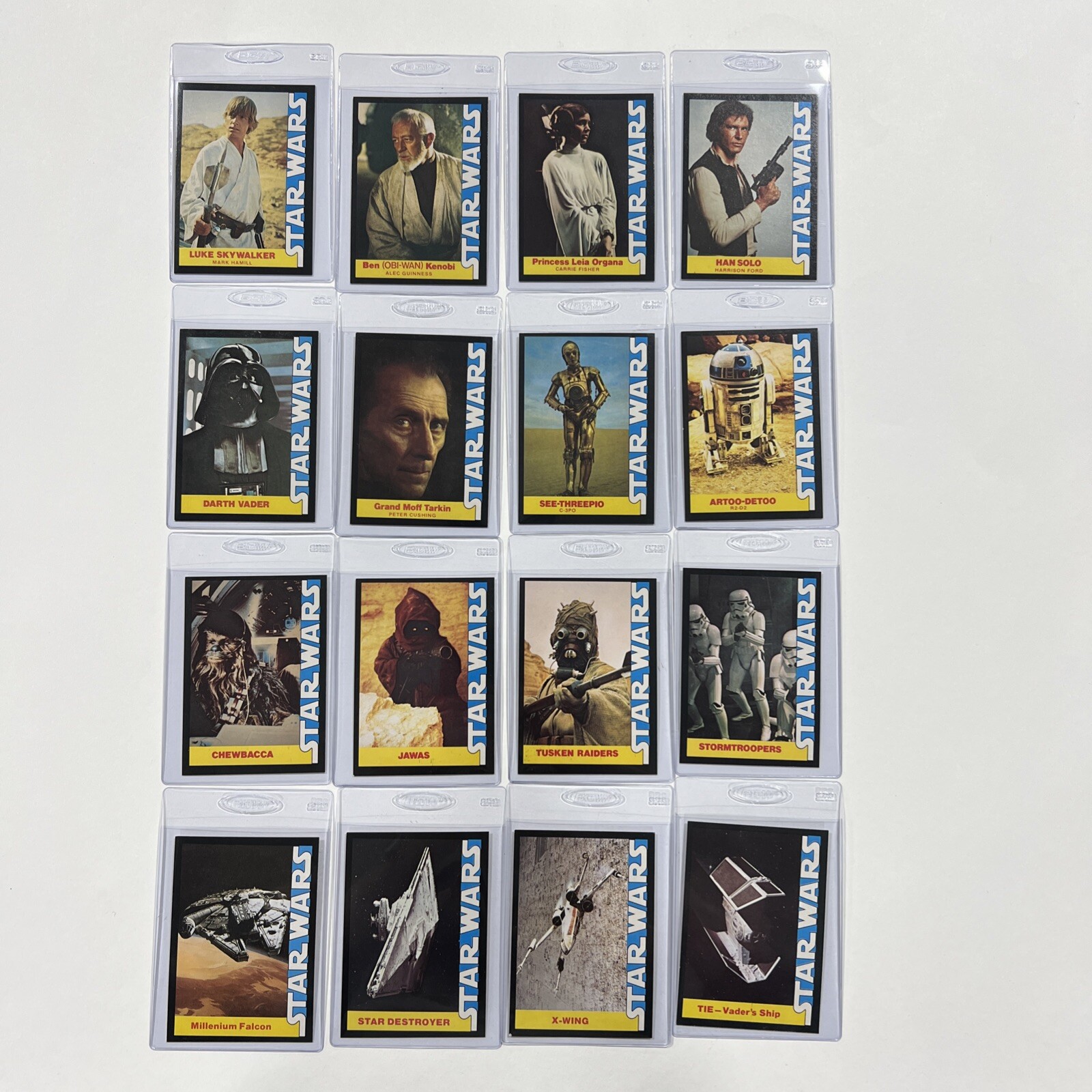 1977 Star Wars Wonder Bread Card Set 1-16 Near Mint / Mint NM/M Luke Leia Han