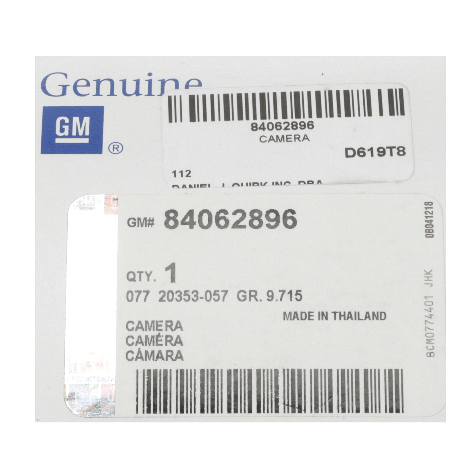 OEM NEW 2016-2020 Sierra Silverado Rear View Park Assist Backup Camera 84062896