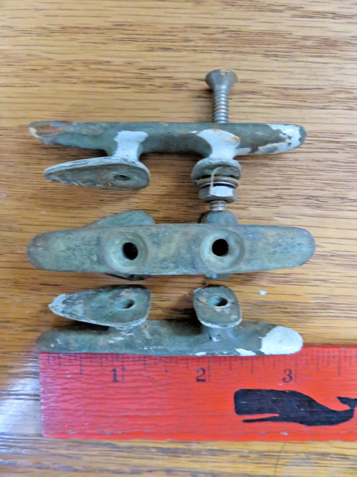 Vintage Bronze Marine Jam Cleat 3" Long Tear Drop. Nautical patina for many uses