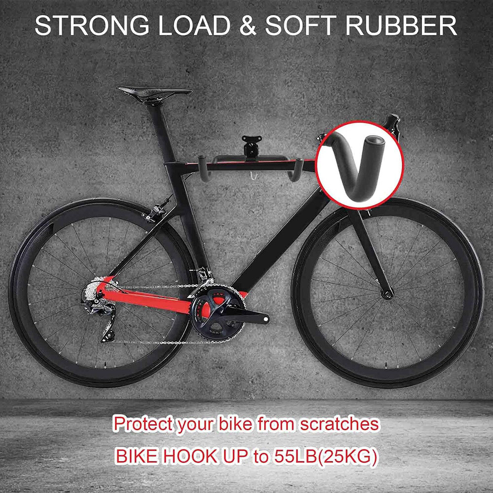Bicycle Storage Wall Mount Rack Hanger Cycling Steel Garage Space Saving Holder