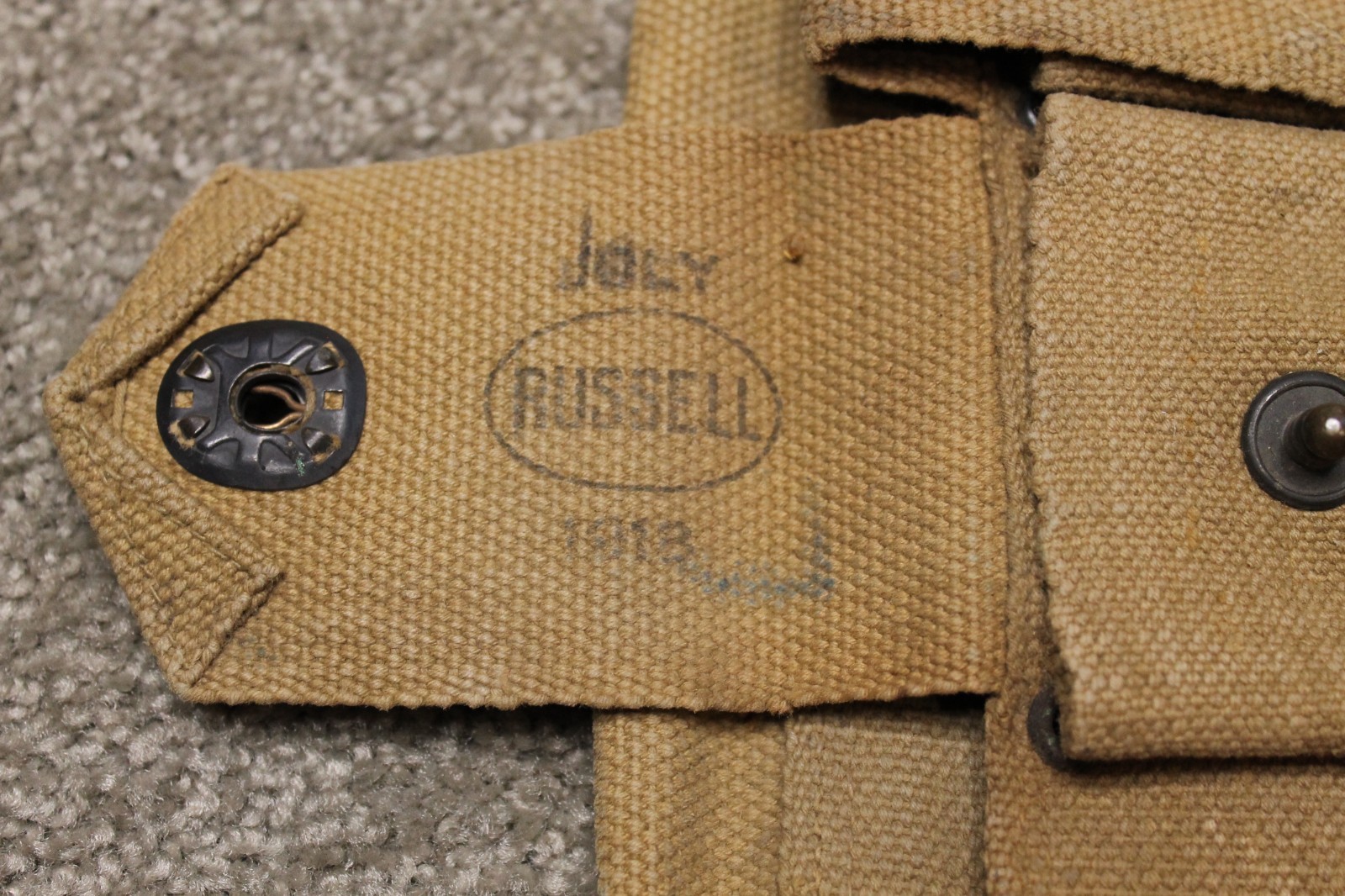 Original US WWI Ammo Ammunition Cartridge Belt Russell 1918 WW1