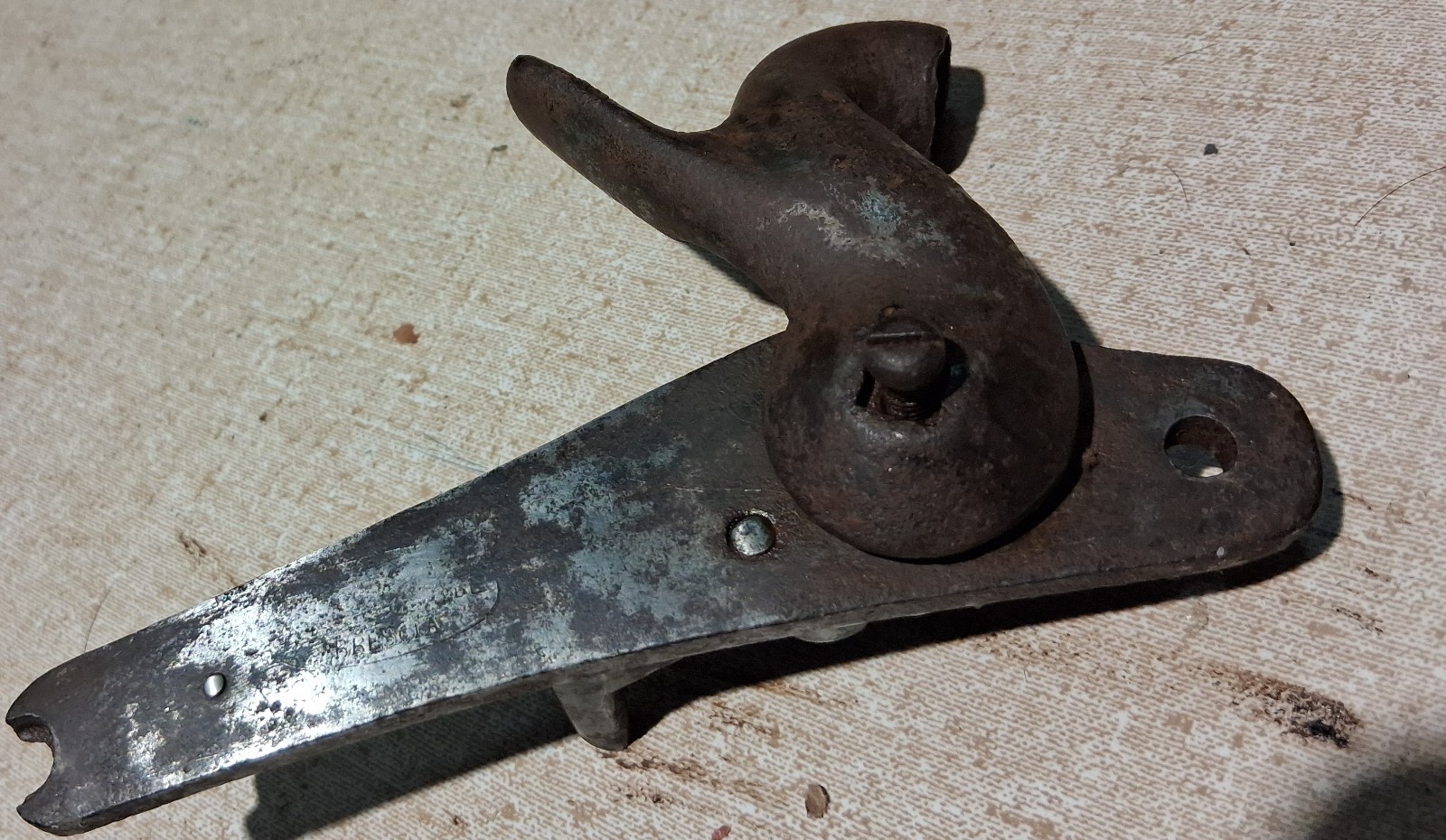 Antique Musket Rifle F.J. Malherbe? Hammer Lock Plate & Trigger Guard Assembly