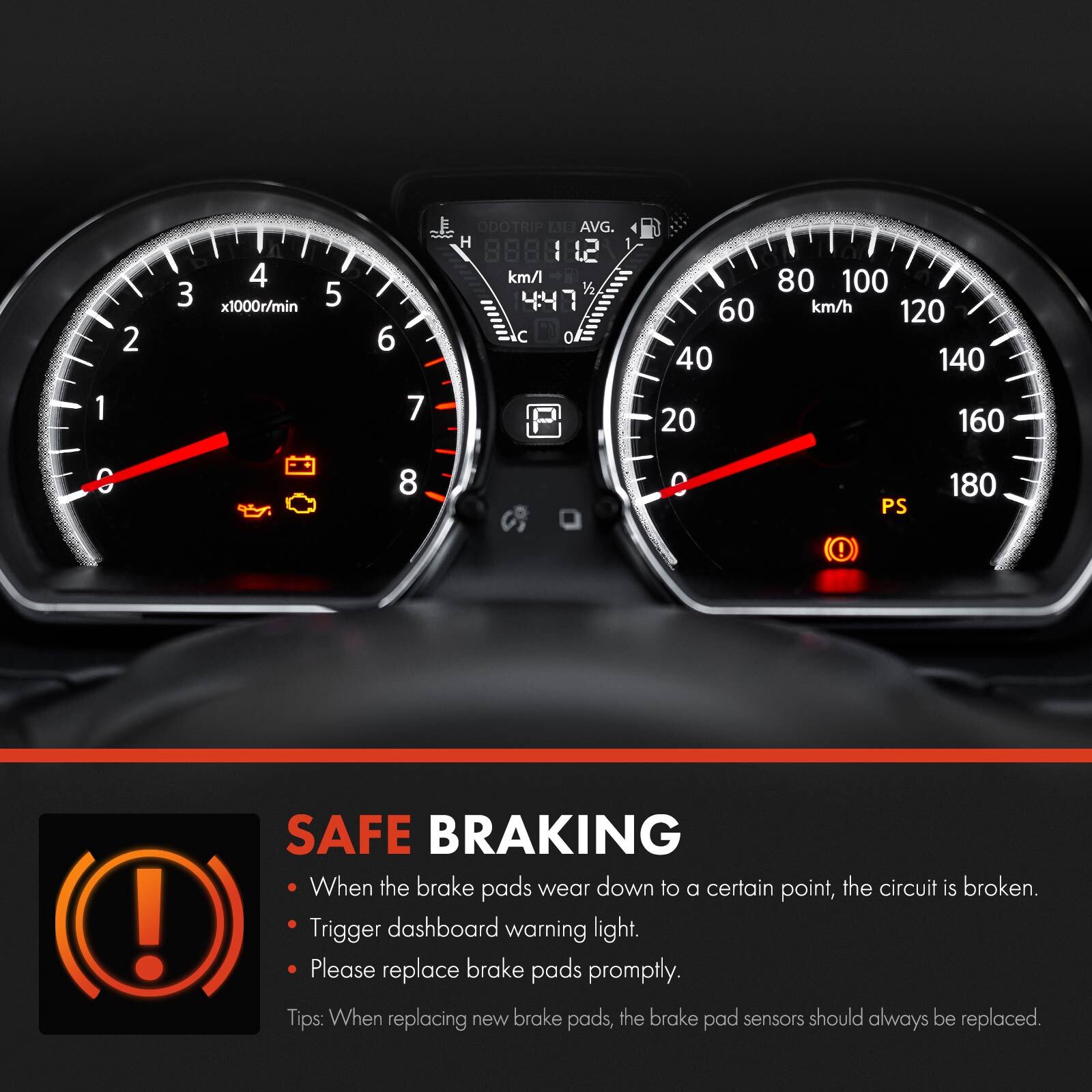 Front Left or Right Brake Pad Wear Sensor for Jaguar F-Pace 2017-2024 Land Rover