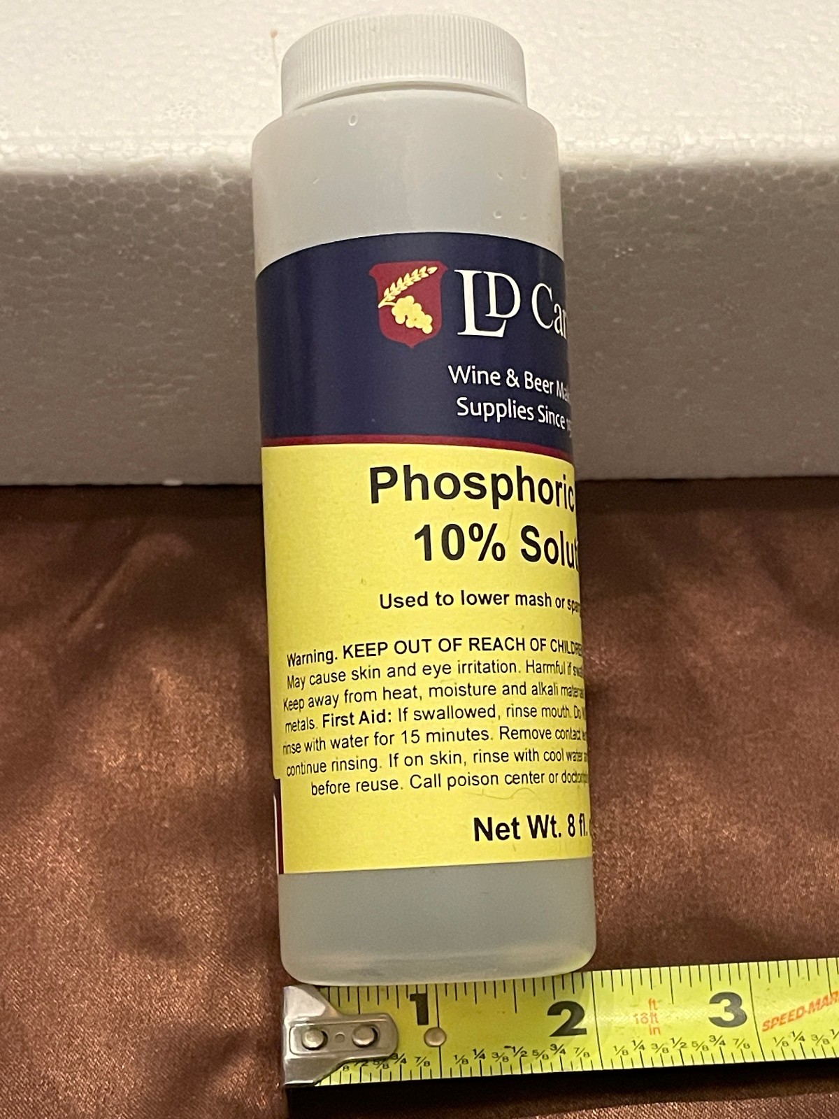 Phosphoric Acid 10% Solution to Lower Mash or Sparge Water pH 8oz