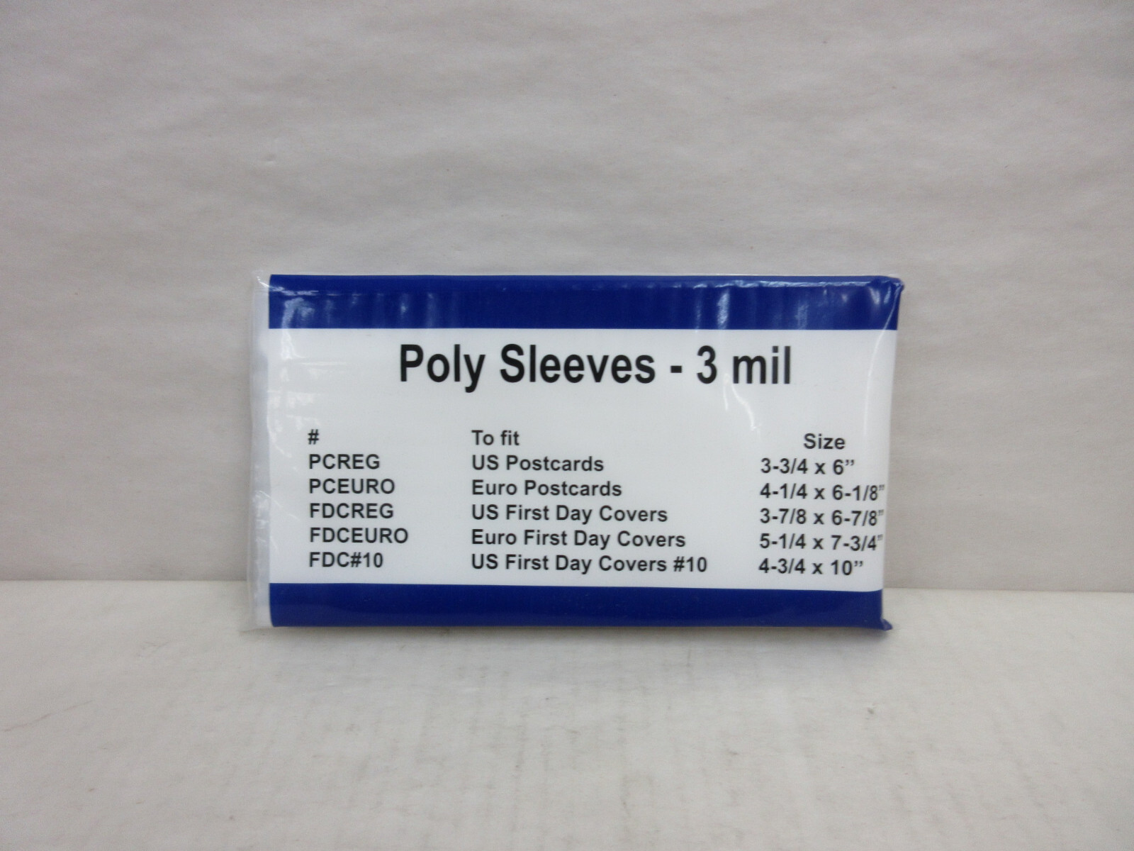 Pack of 100 Poly Sleeves Bags 3 mil for US First Day Covers 3 7/8" x 6 7/8" FDC