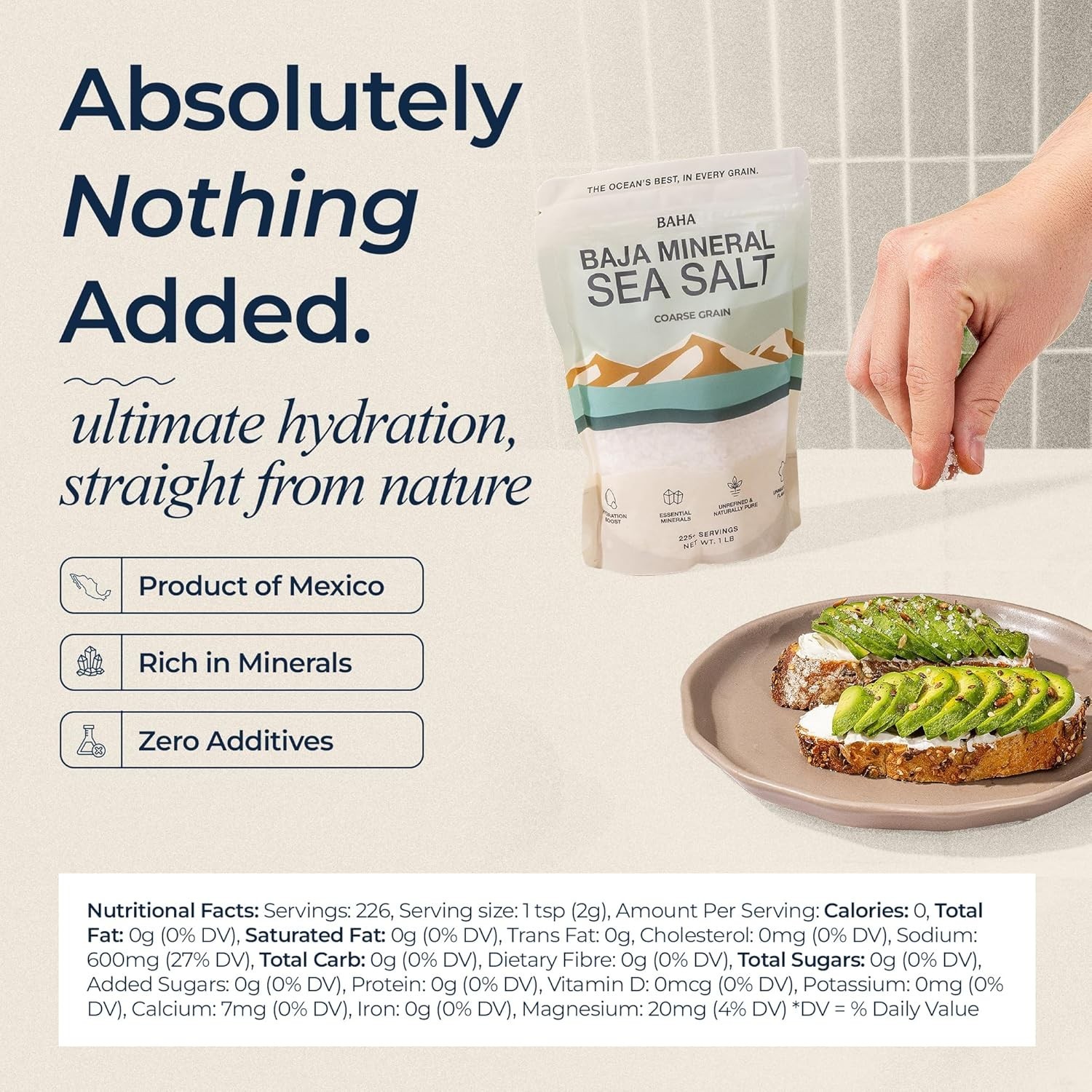 BAHA - Baja Mineral Sea Salt | Original Natural Grain Baha Mineral Gold Salt