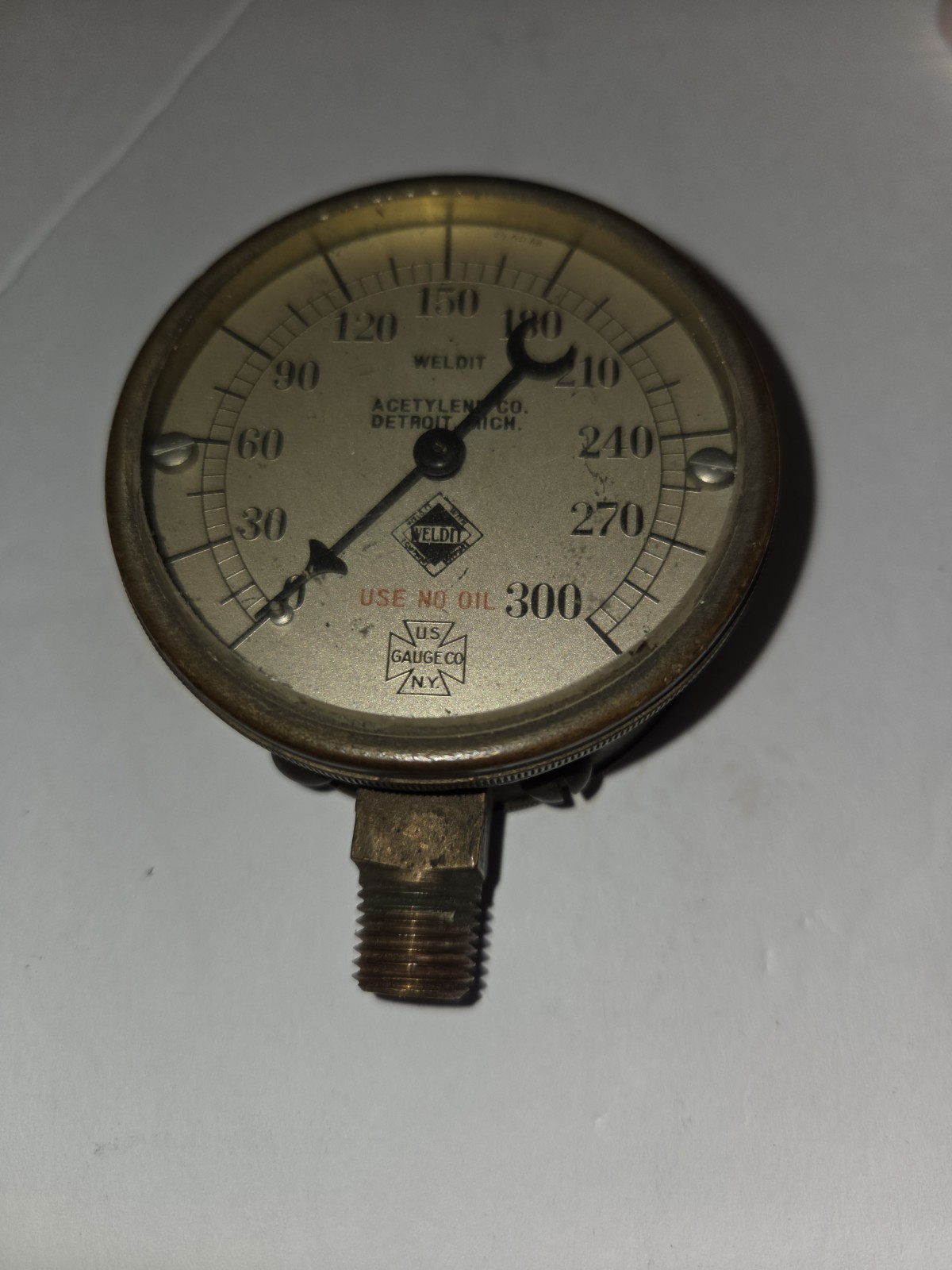 Vintage Brass Steampunk Weldit Gauge USA
