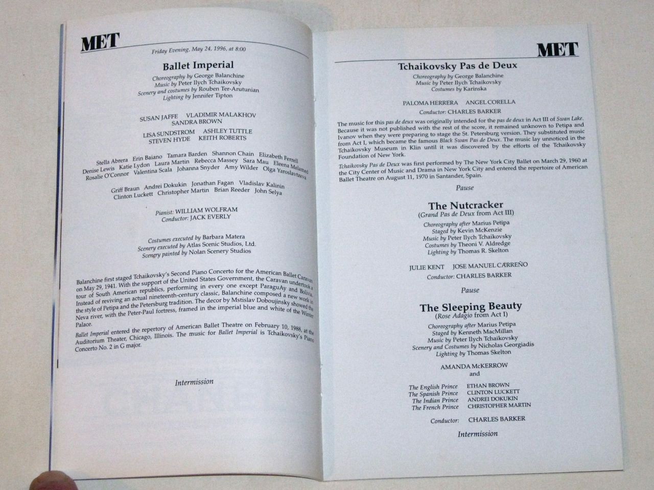 Vintage 1996 AMERICAN BALLET Theatre STAGEBILL Playbill! SLEEPING BEAUTY!