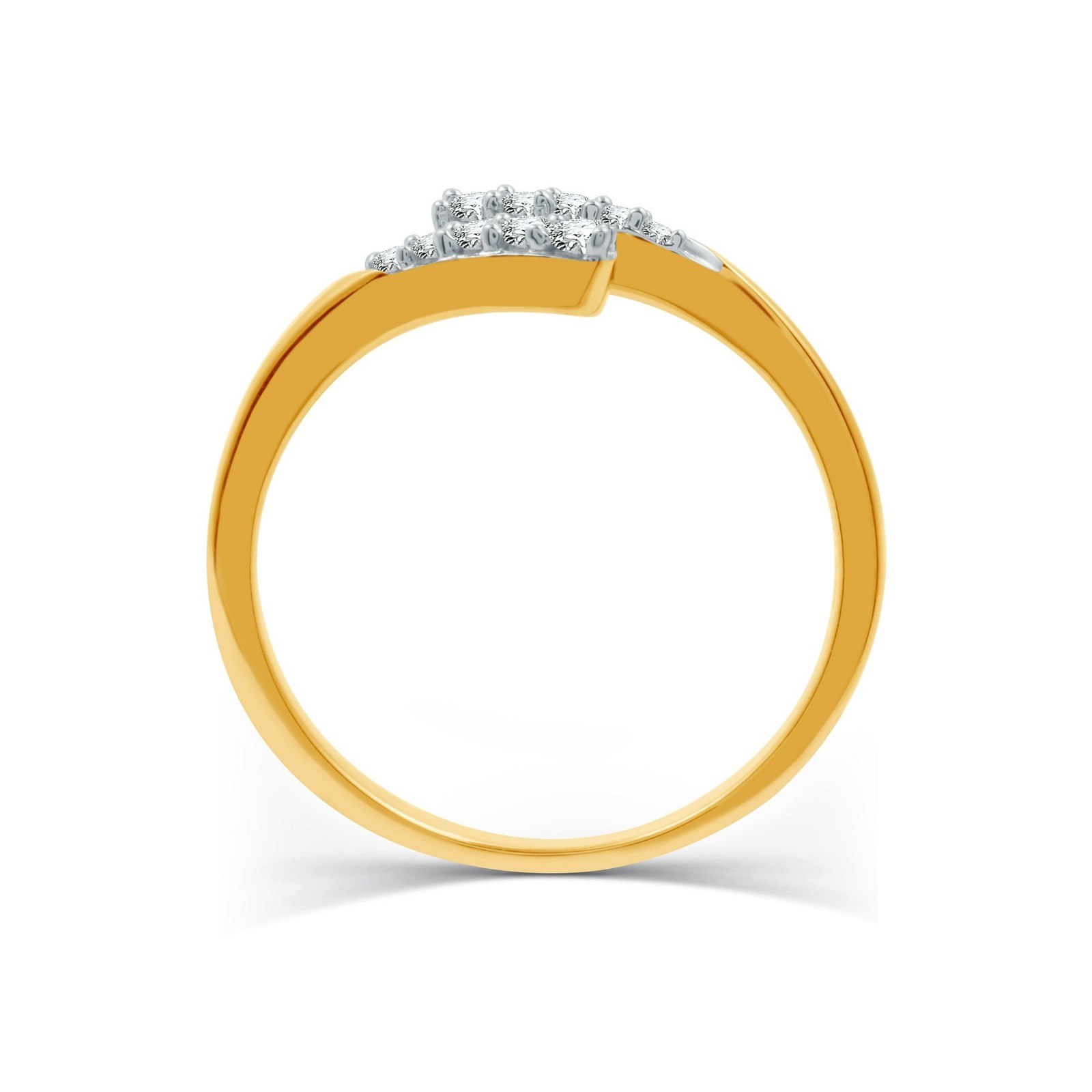 Brilliance Fine Jewelry 1/10 Ct Lab Grown Diamond Women's Bypass 14k Gold Plated