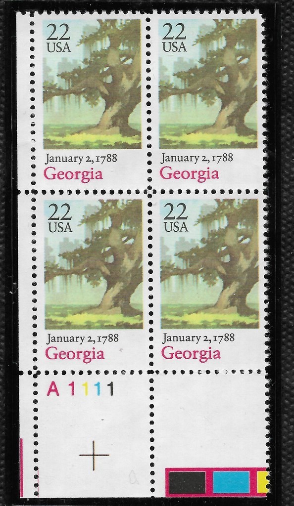 SCOTT 2339 22 CENT GEORGIA PLATE BLOCK OF 4 MNH FREE SHIPPING