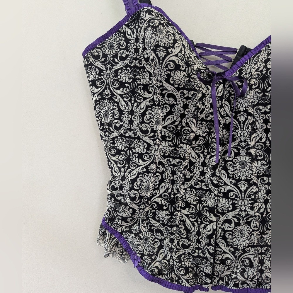 Cacique Baroque Mesh Corset Top Romantic Coquette Y2K Whimsigoth 18/20 Plus