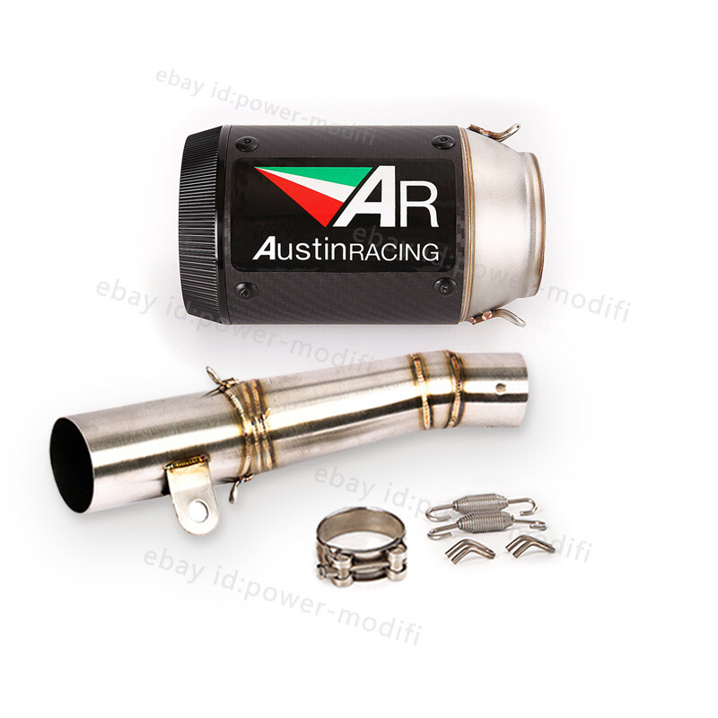 For Yamaha YZF R6 2006-2024 Slip On Exhaust System Mid Pipe 60mm Carbon Muffler