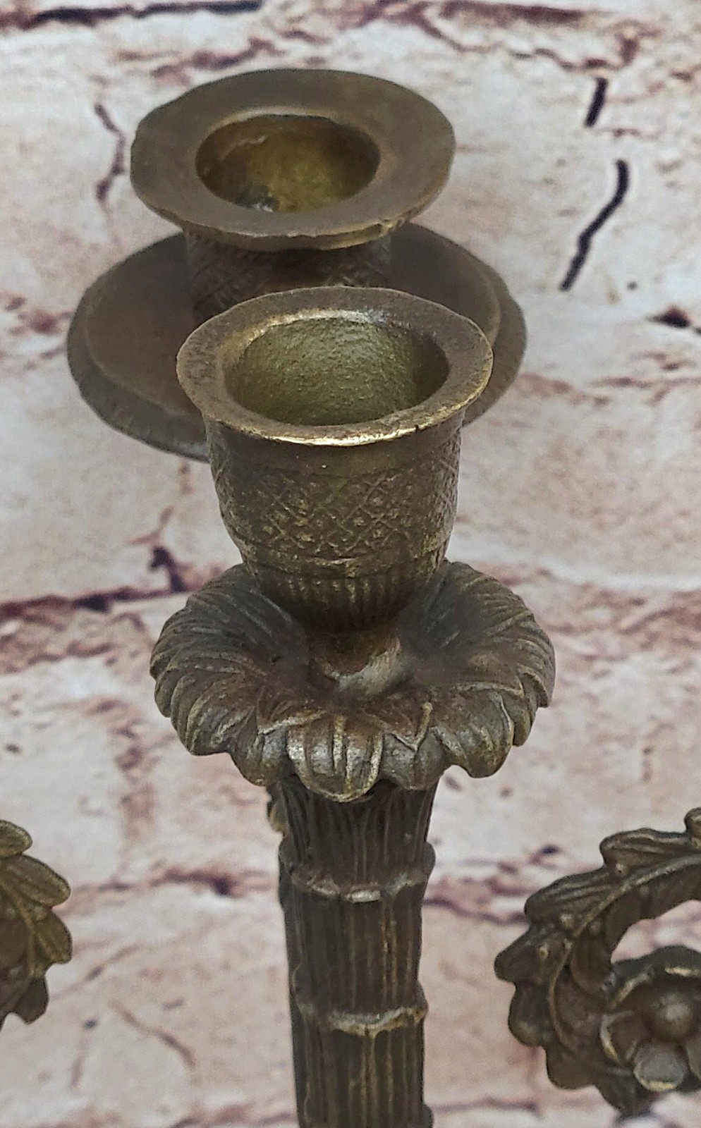 Wall Mounted Hanging Figural Female Bronze Metal Candle Holder Candelabra Sconce