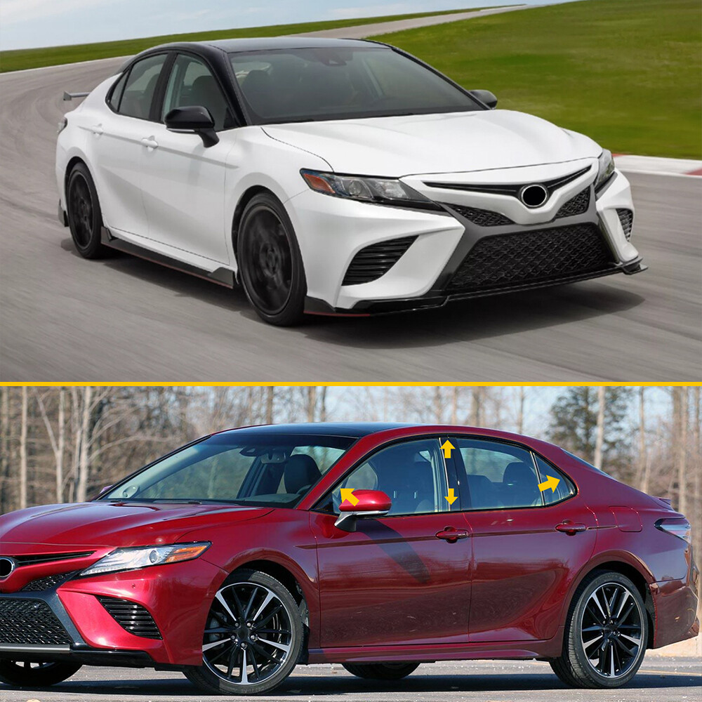 Chrome Delete Blackout Overlay for 2018-24 Toyota Camry Window Trim F