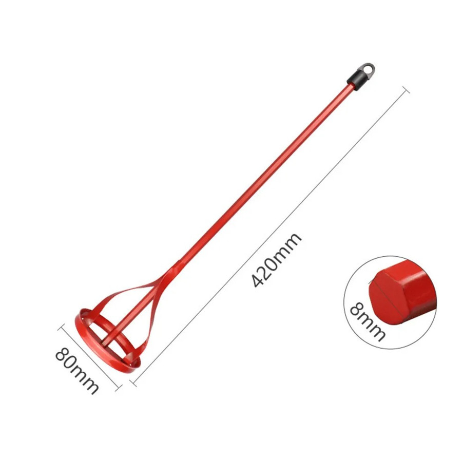 1pc Hexagon Shaft Plaster Paint Mixer Paddle Rod for Drill Mortar Cement - NEW