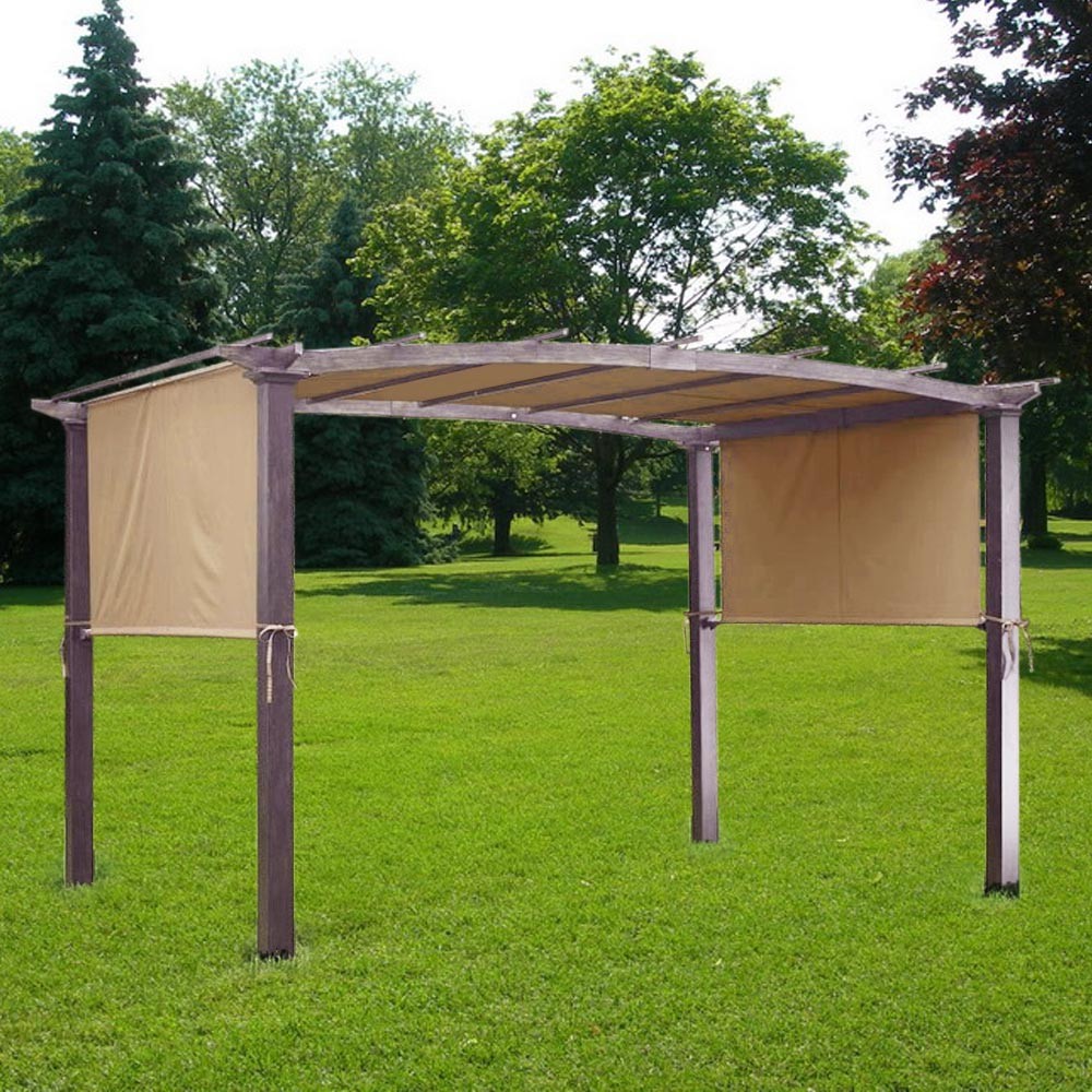 17x6.5Ft Pergola Canopy Replacement Cover Outdoor Yard Patio Tan 200g UV30+