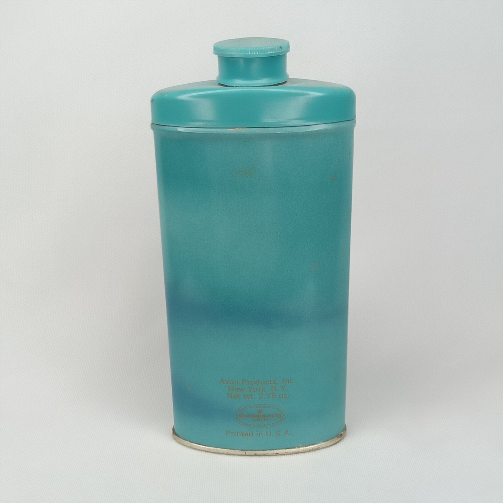 Vintage 1960s Avon Rapture Perfumed Talc Talcum Powder Original Blue Metal Tin