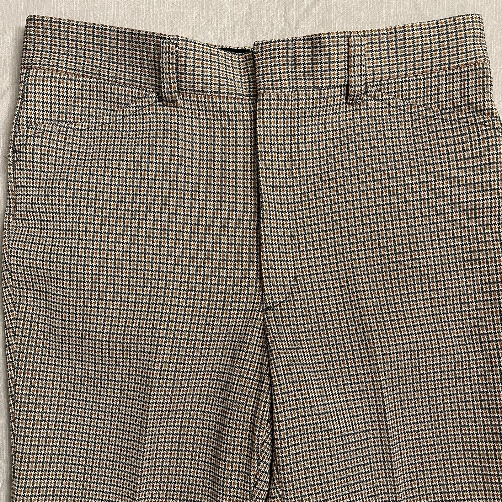 VTG 70s Farah Polyester Pants High Waist Wide Leg Retro Disco Mens Size 34x29