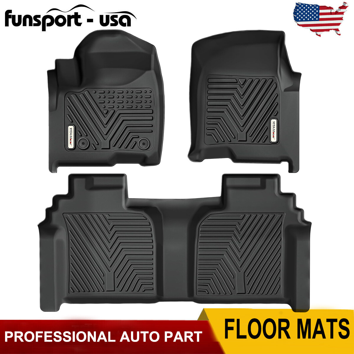 Floor Mats for 2019-2023 Chevy Silverado GMC Sierra 1500 2500HD 3500HD Crew Cab