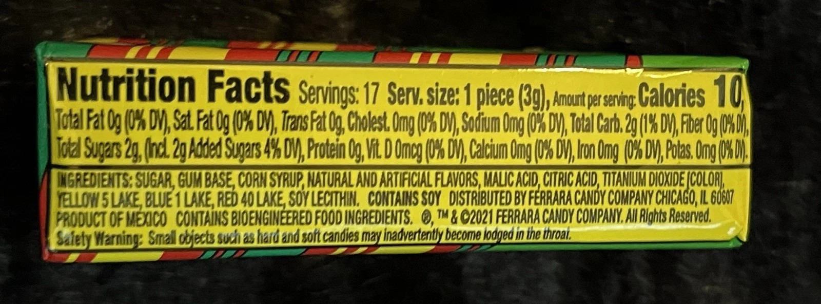 Fruit Stripe Chewing Gum 1 Pack 17 Sticks Yipes Tattoos Collectible Discontinued