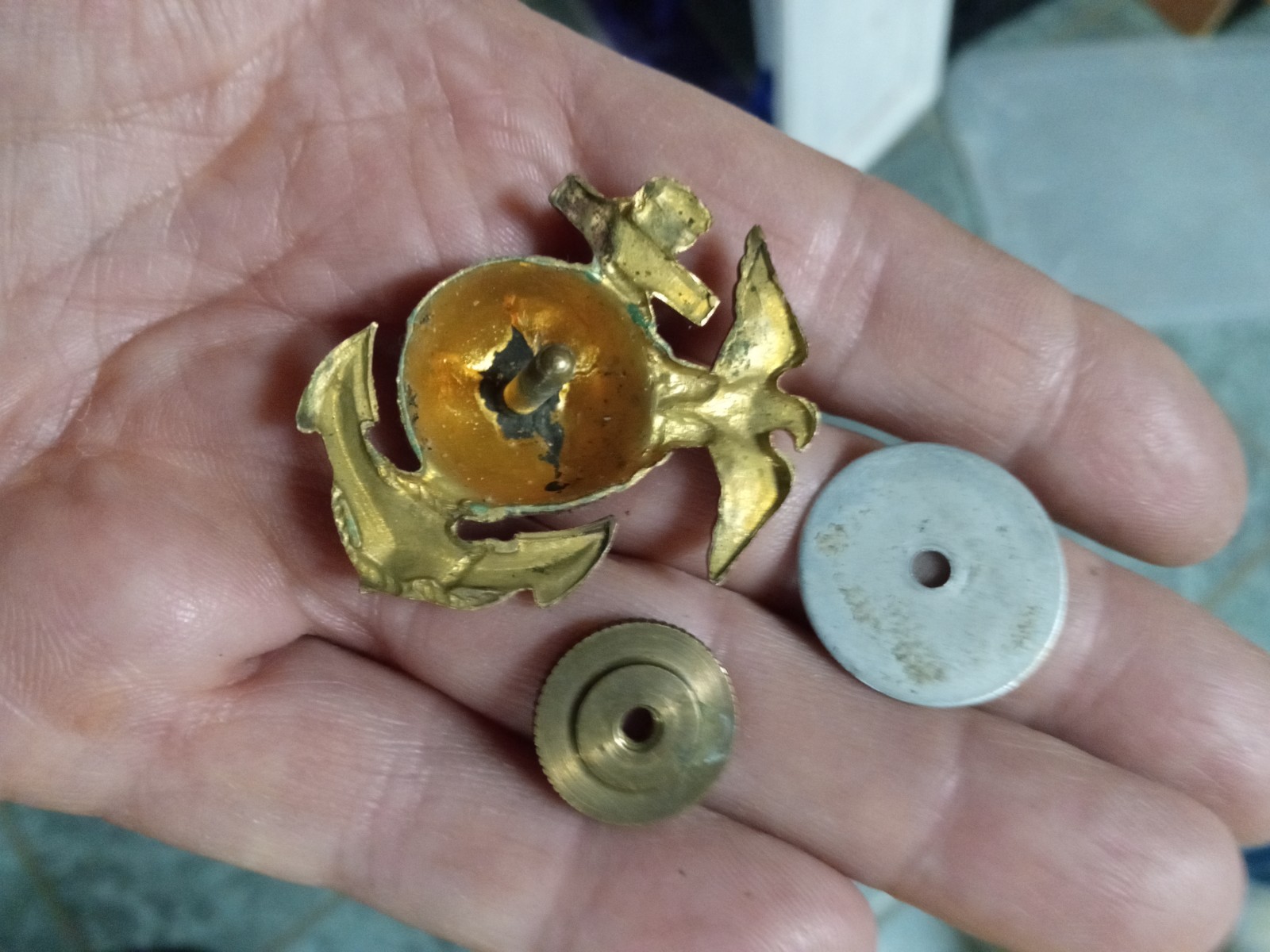 WW2 US Marine Corps Visor Hat EGA Badge Orignial WWII USMC GREAT Condition DRESS