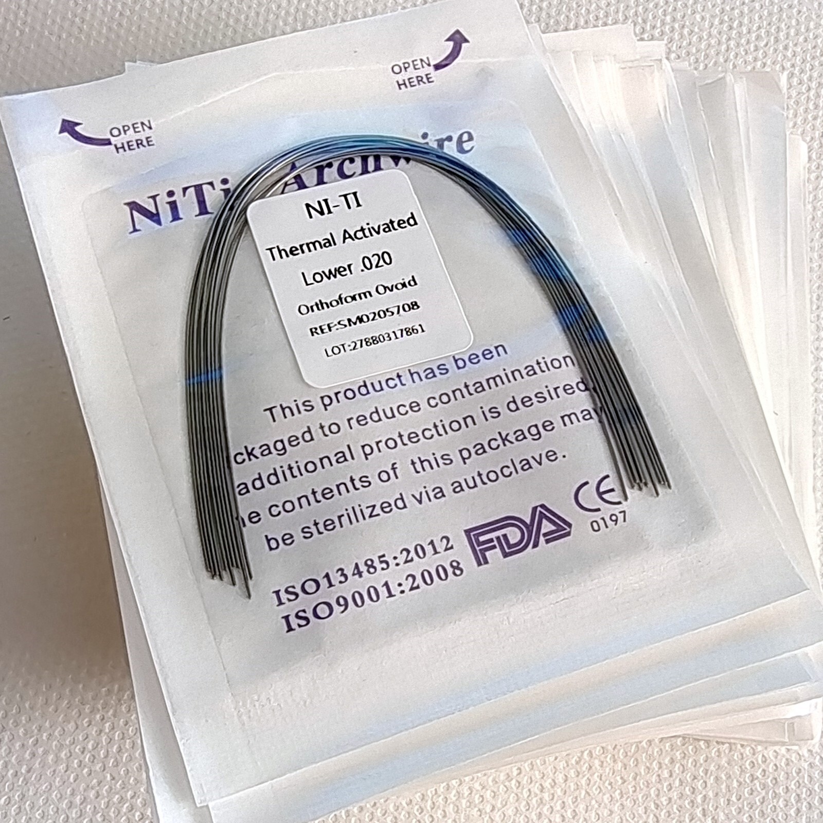 Dental Ortodoncia Térmica Activada Niti Arco Redondo de Alambre 10 Tamaños Super