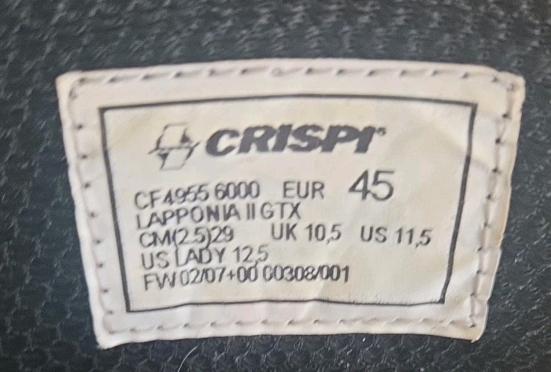 Crispi Laponia ll GTX Mens 11.5 Grey Black Orange Gore-Tex Hiking