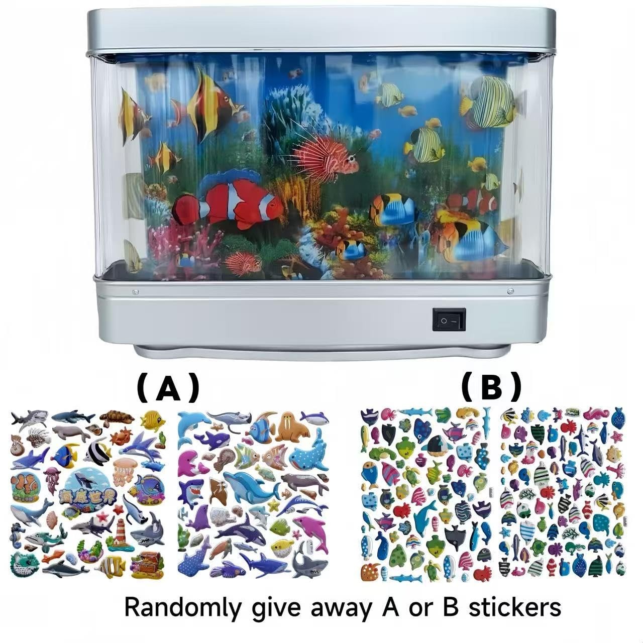 Fake Fish Tank Lamp - Moving Aquarium Night Light with Virtual Ocean Effect, ...