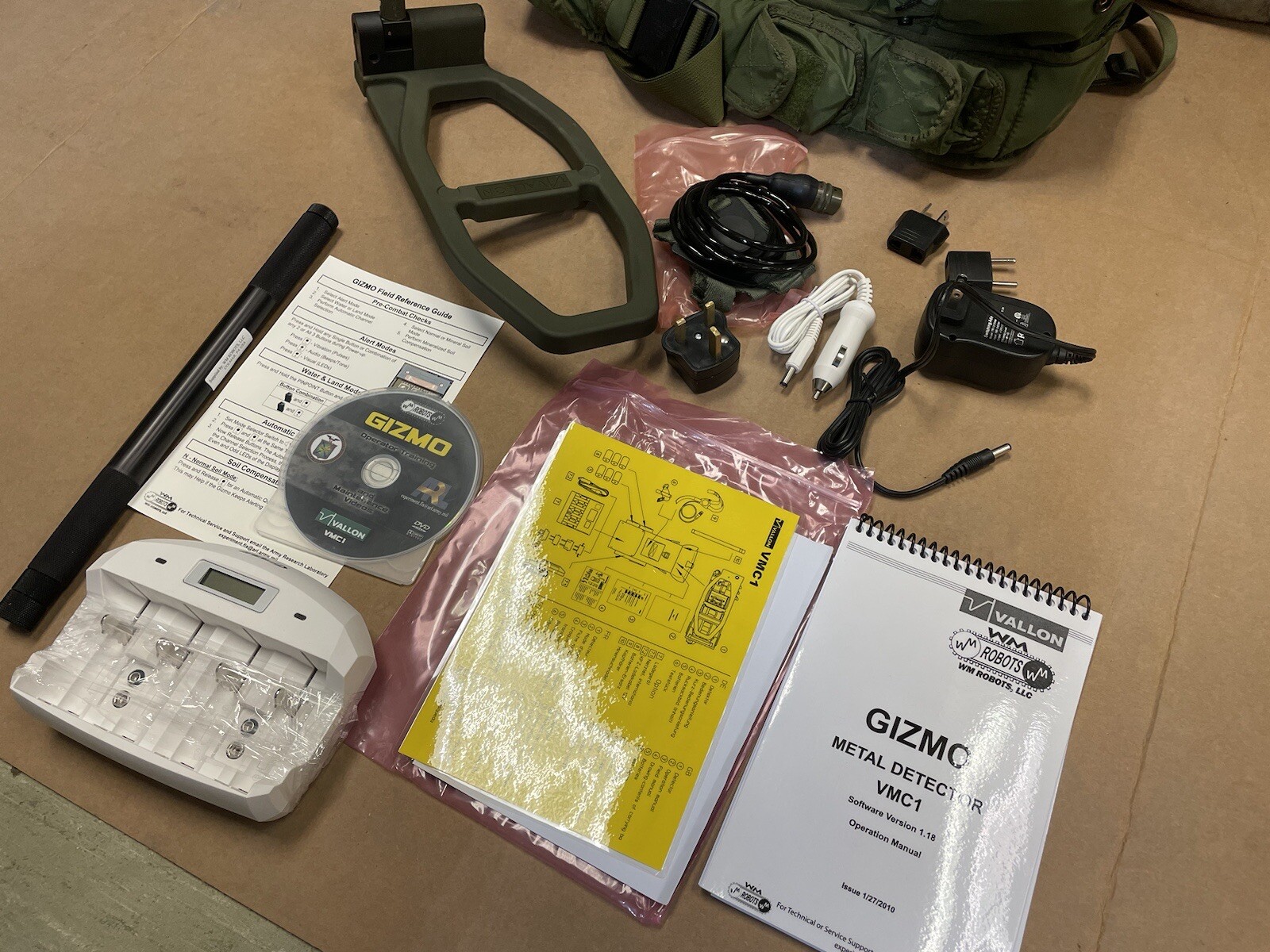 VALLON VMC1 Mine Metal Detector Kit Unused w/Headset, Accessories Military Grade