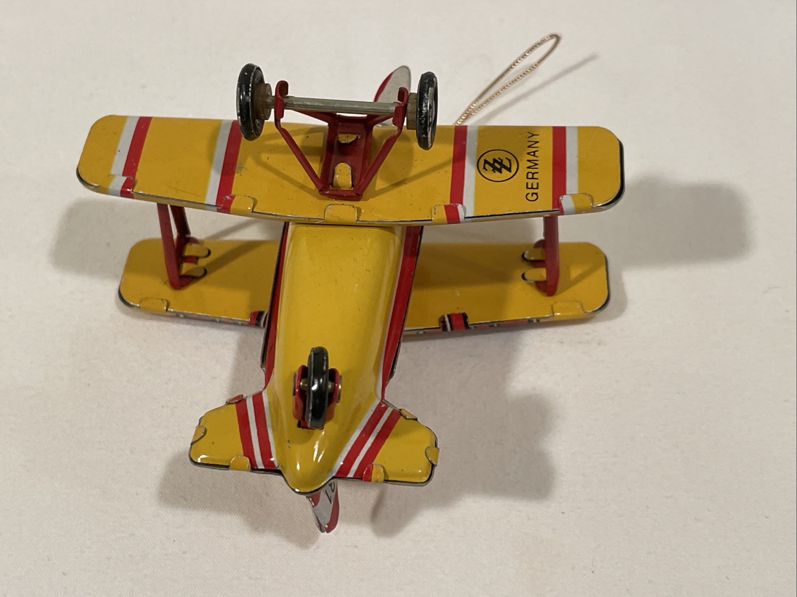 Schylling Bi-Plane Tin Toy Christmas Ornament Collector Series 3.5in