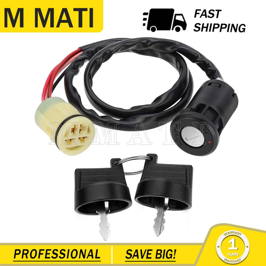 Ignition Key Switch for Honda TRX450ES TRX450S Foreman 4X4 1998 1999 2000 - 2004