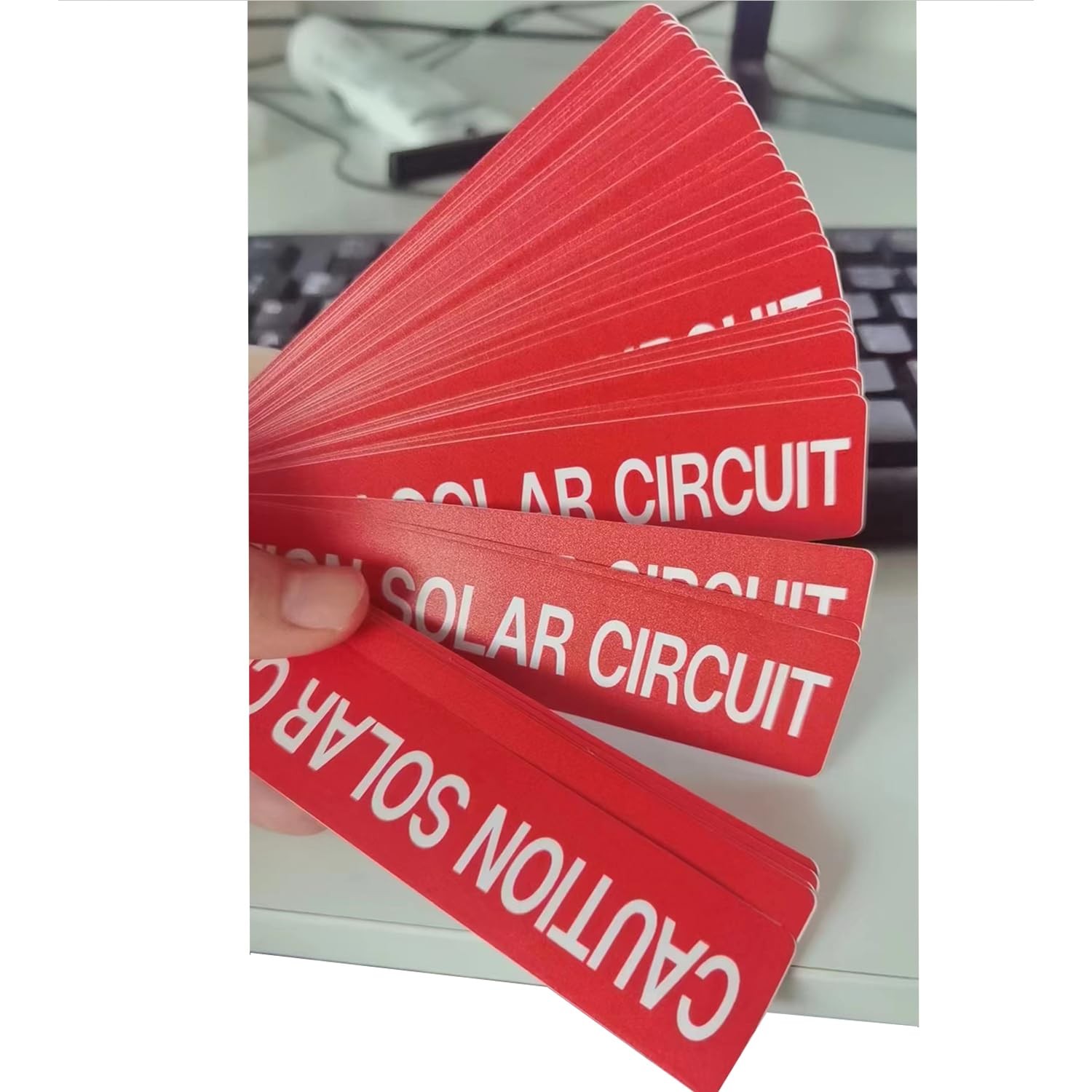 50 PCS PV Solar Safety Warning Labels, Caution Solar Circuit Stickers