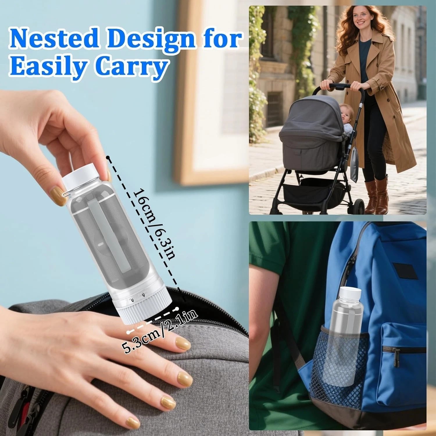 Rechargeable Portable Bidet for Holiday Travel Electric Sprayer High Pressure，l