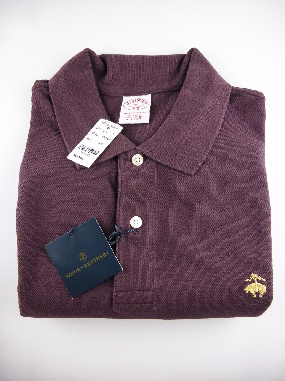 BROOKS BROTHERS POLO SHIRT 1818 Men's Performance ORIGINAL Fit L XL 2XL New $89