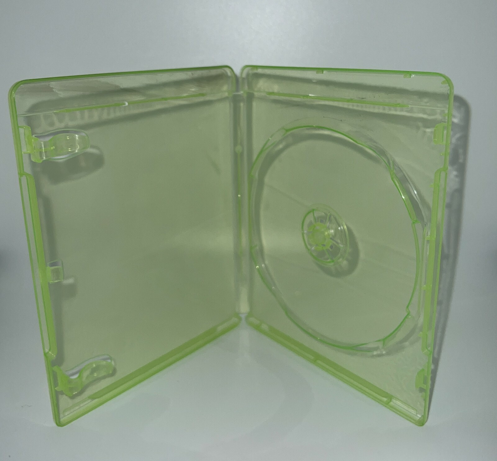 2 NEW Grn-Ray Disc Case, NO ARTWORK SLEEVE , No Logo, Transparent Green, GRN-RAY