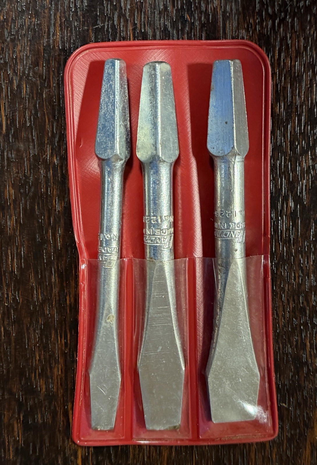 NOS Stanley No. 1226 Handyman Brace Bit Set Slotted Screwdrivers 1/4 • 3/8 • 1/2