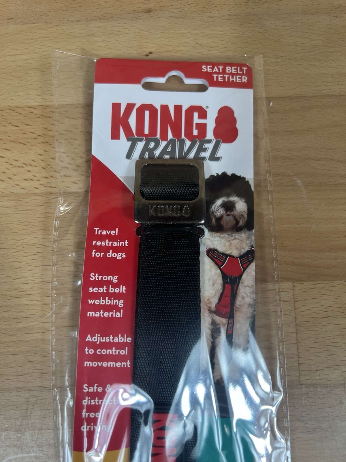 KONG Dog Seat Belt Tether - Attaches to Harness for Safe Travel & Car Rides