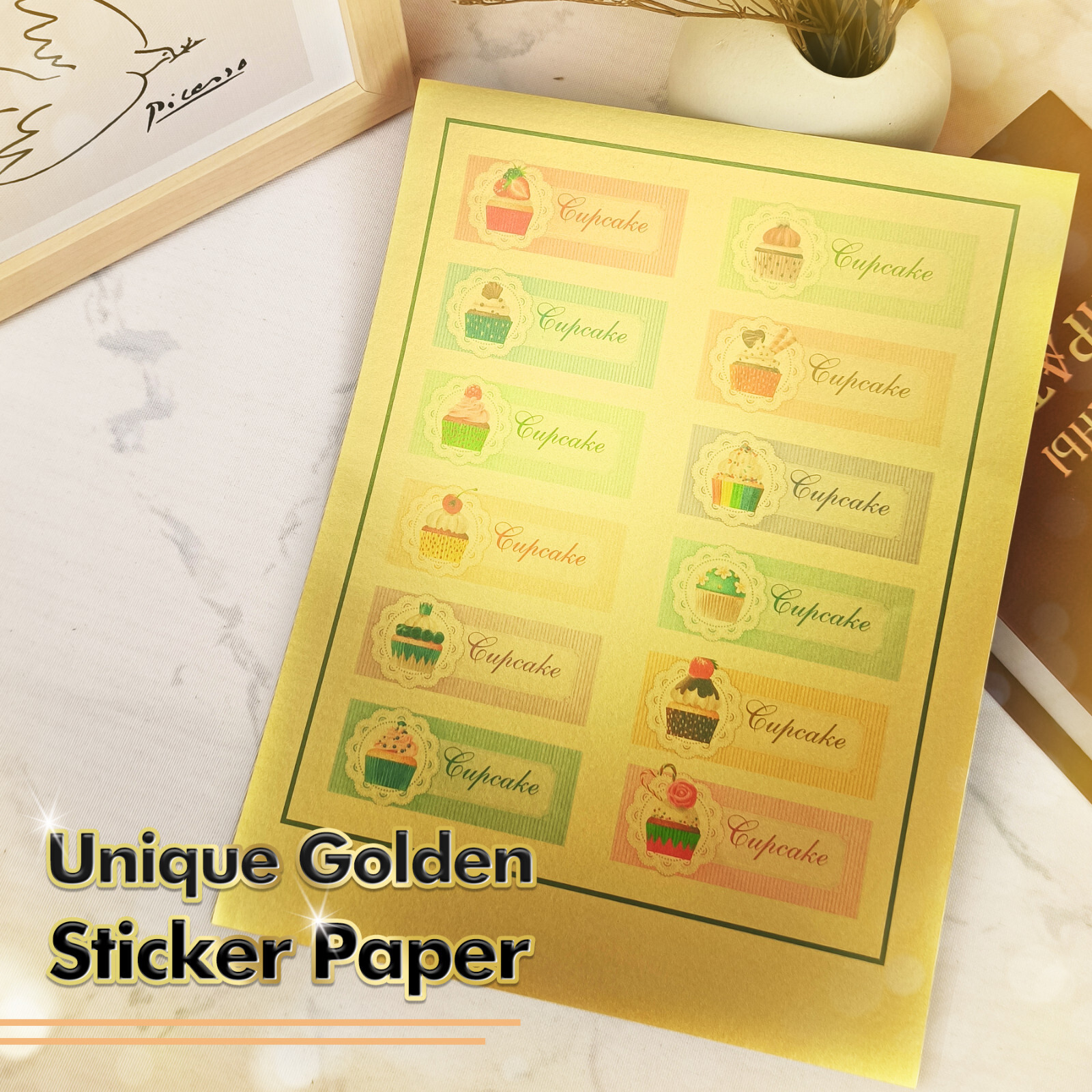 Koala Brushed Gold Vinyl Sticker Paper for Inkjet & Laser Printers Waterproof 20
